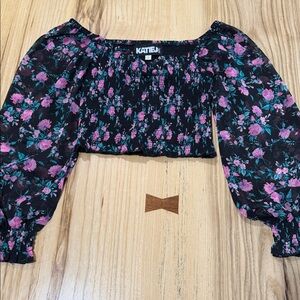 Katie J Floral Smocked Top